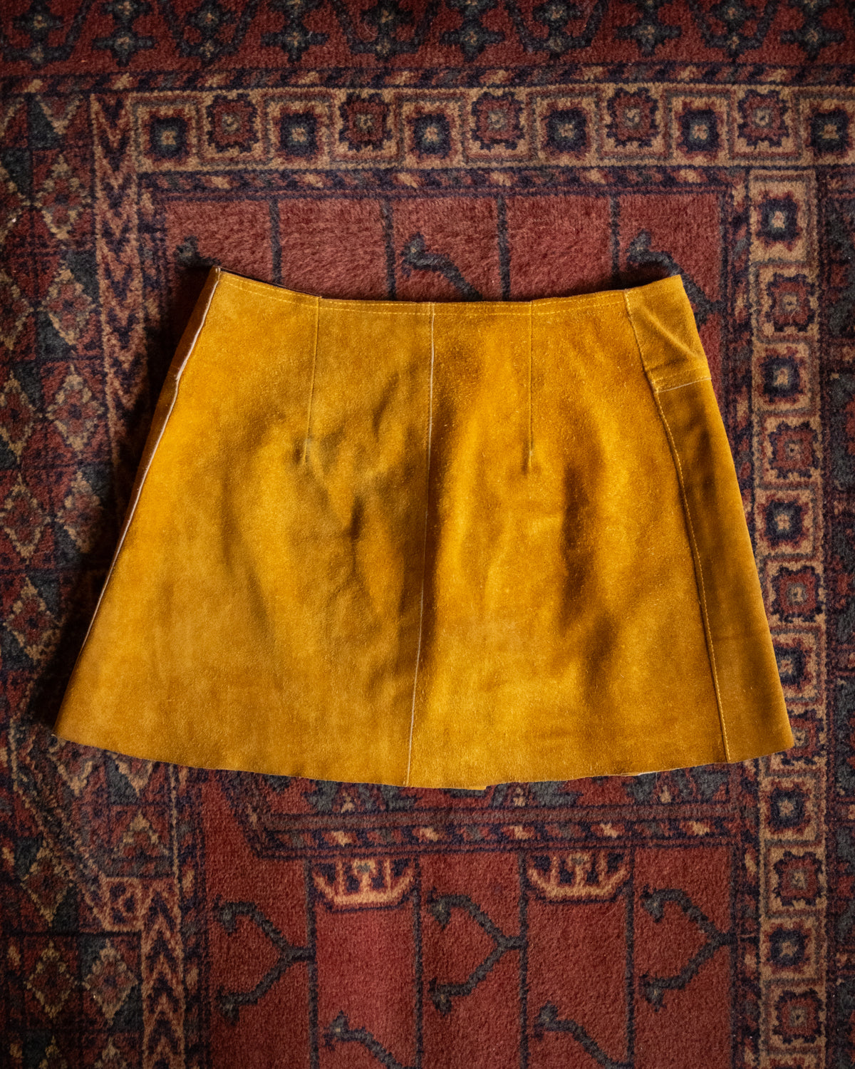 Vintage Yellow Suede Mini Skirt