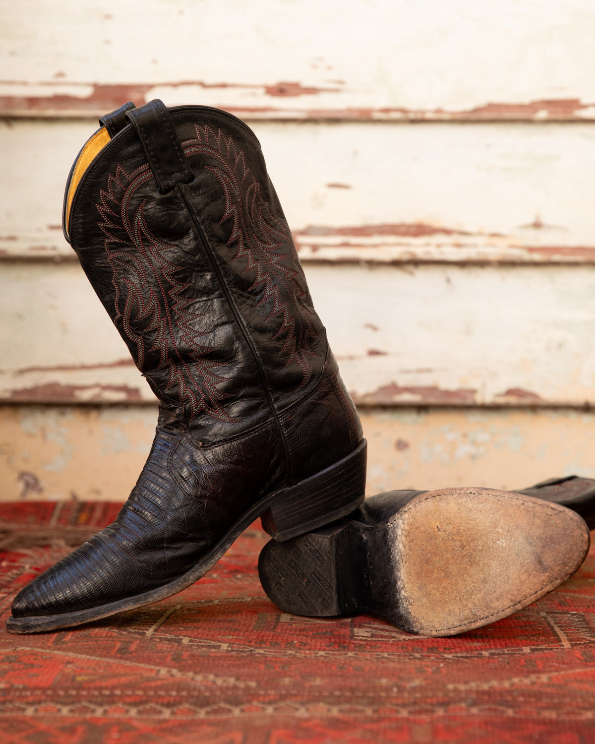 Vintage Tony Lama Teju Lizard Cowboy Boots (M)10D