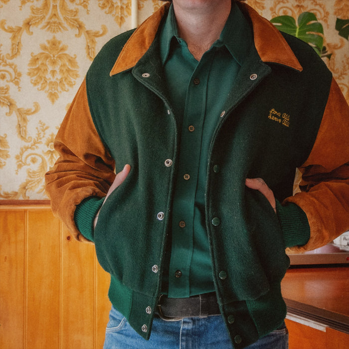 Vintage Hard Rock Green Bomber Jacket
