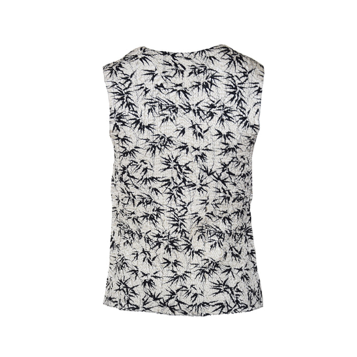 Retro Tropical Shirred Bubble Textured Tank Top