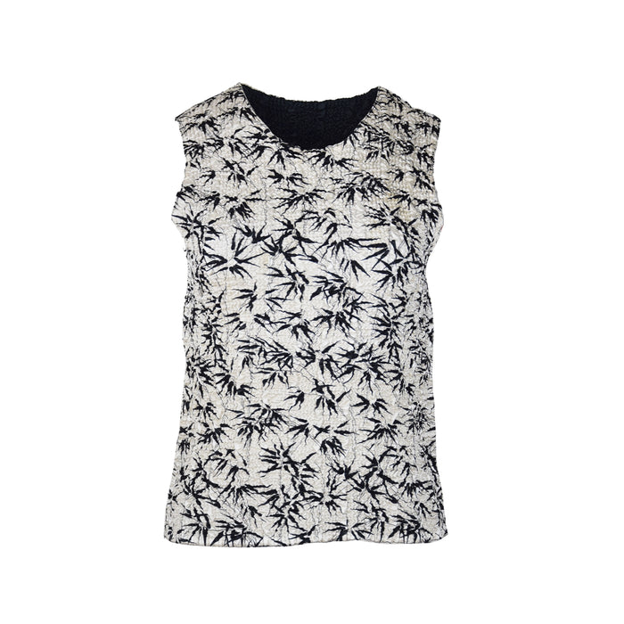 Retro Tropical Shirred Bubble Textured Tank Top