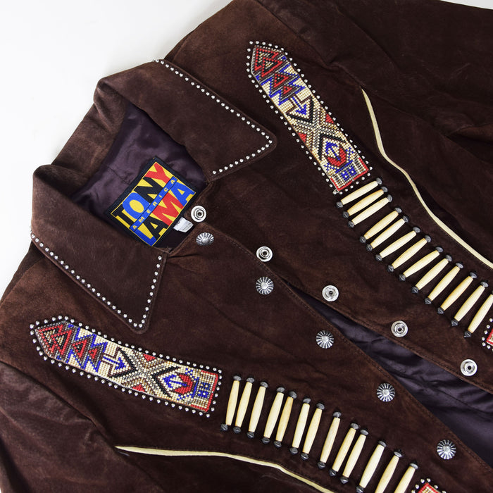 Tony Lama Embellished Western Suede Jacket