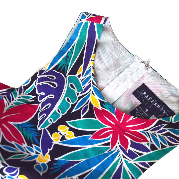 Retro Tropical Print Midi Dress