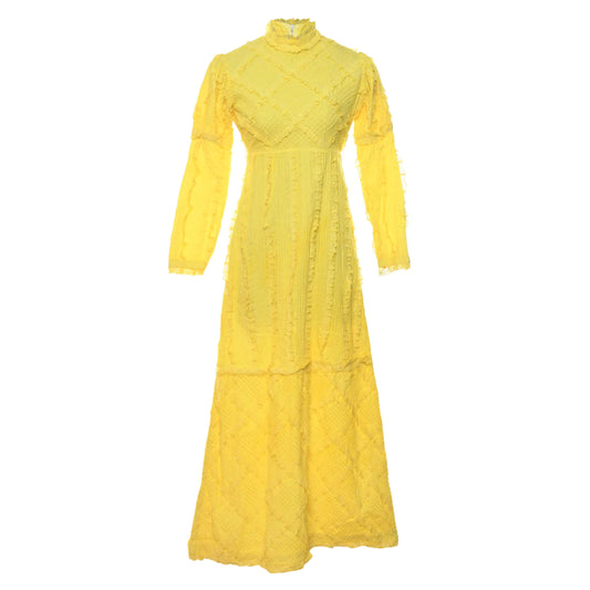 60s Vintage Yellow Prairie Dress