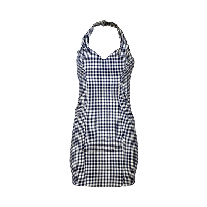 Retro Halterneck Gingham Dress