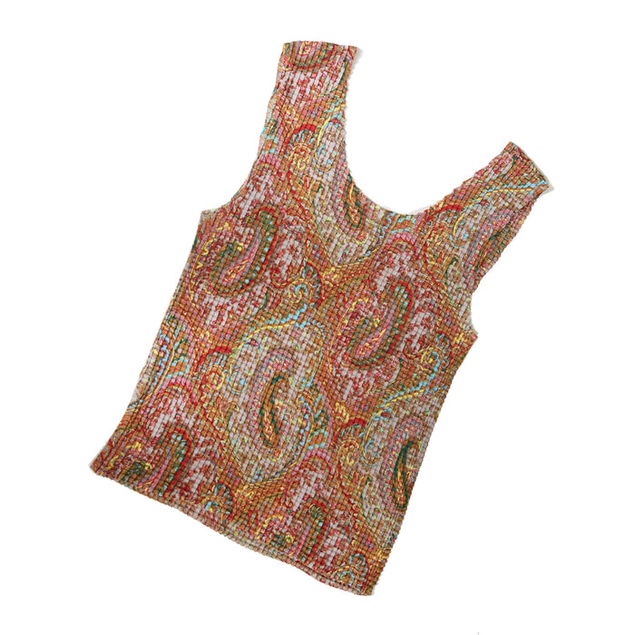 Retro Paisley Pleat Singlet
