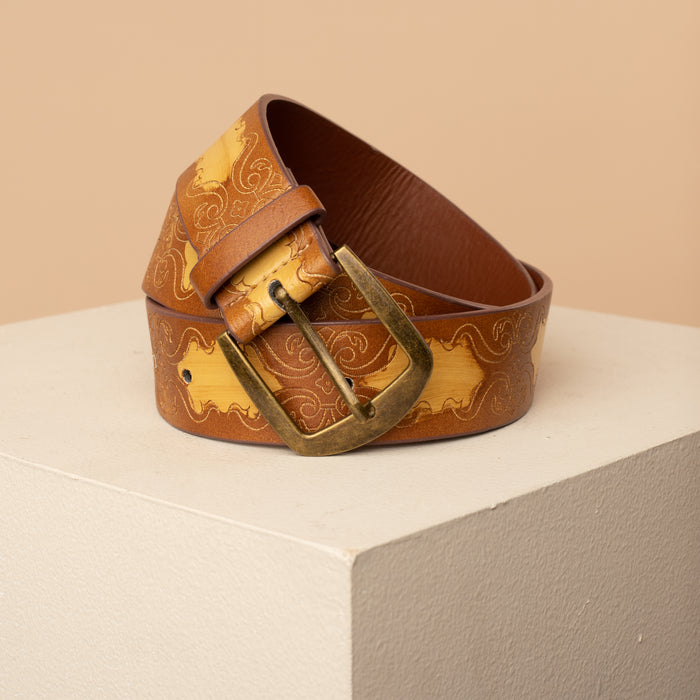 Patterned Leather Belt