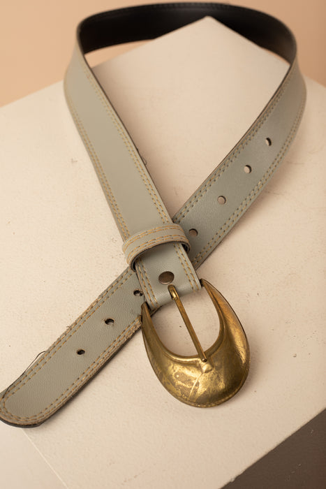 Retro Grey Belt w Brass Buckle