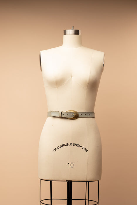 Retro Grey Belt w Brass Buckle