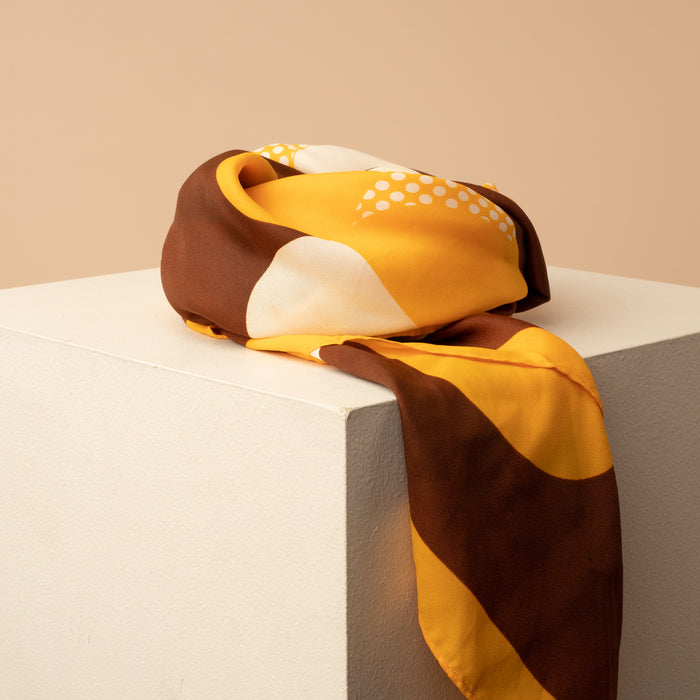 Funky Retro Brown & Yellow Scarf