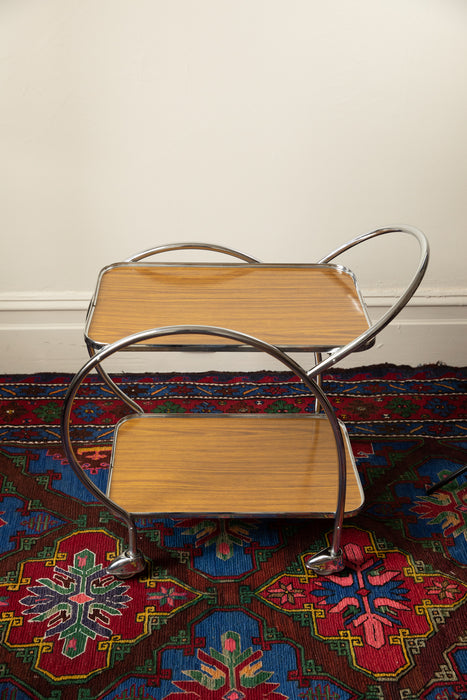 Vintage Chrome Art Deco Bar Cart