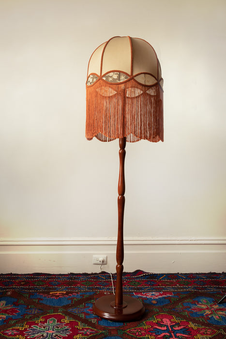 Vintage Floor Lamp with Tassel Shade