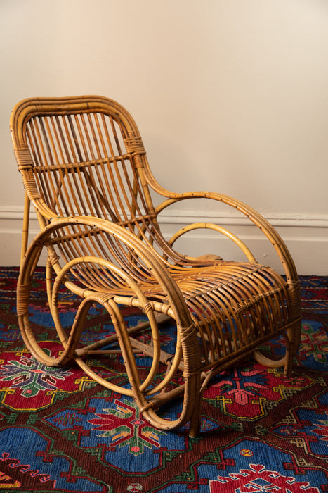 Retro Cane Bamboo Armchair