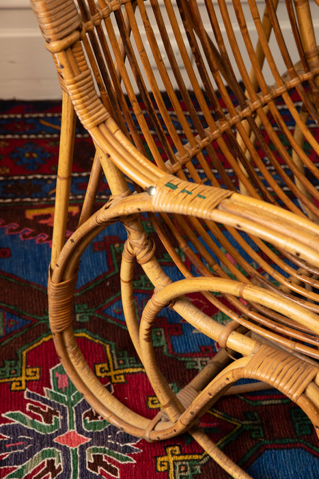 Retro Cane Bamboo Armchair