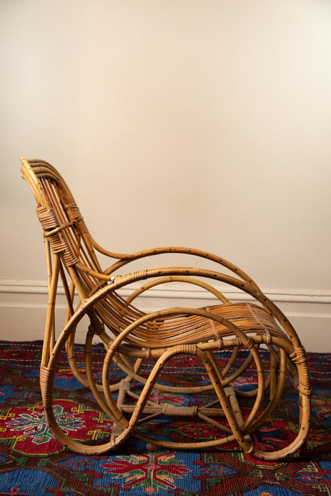 Retro Cane Bamboo Armchair