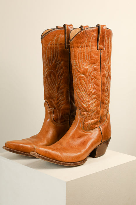 Tan Leather Cowboy Boots 8.5W