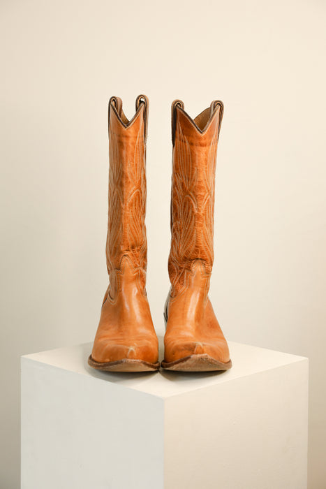 Tan Leather Cowboy Boots 8.5W