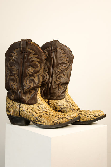 Vintage Snakeskin Cowboy Boots 11M