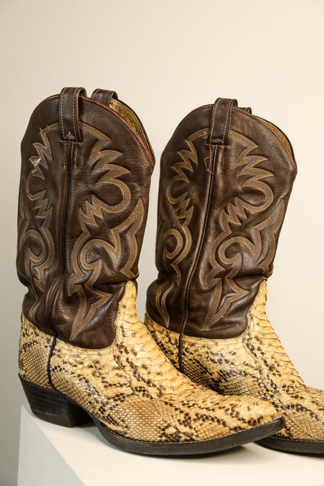 Vintage Snakeskin Cowboy Boots 11M