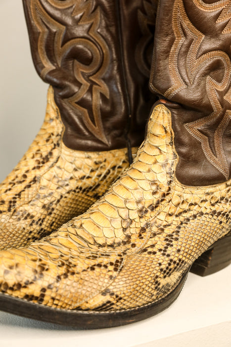 Vintage Snakeskin Cowboy Boots 11M