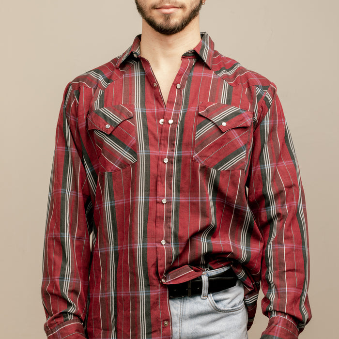 Burgundy Long Sleeve Western Shirt