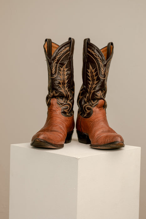 Tony Lama Leather Cowboy Boots 9W