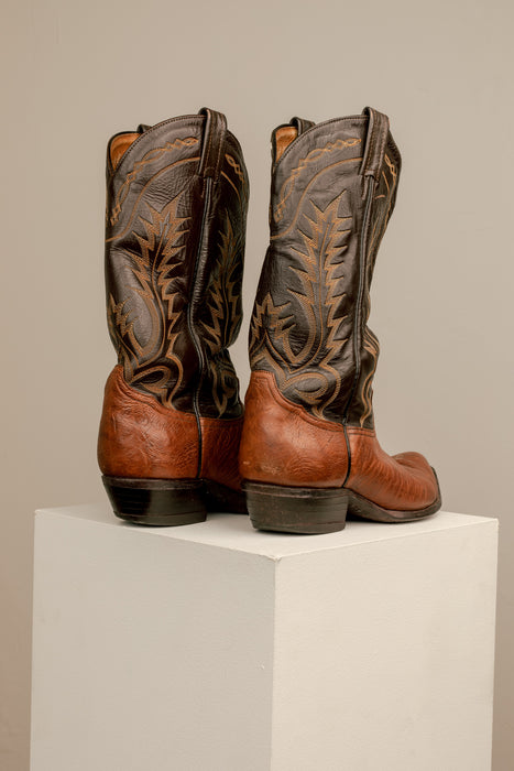 Tony Lama Leather Cowboy Boots 9W