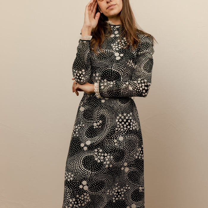 Vintage Polka Dot Maxi Dress
