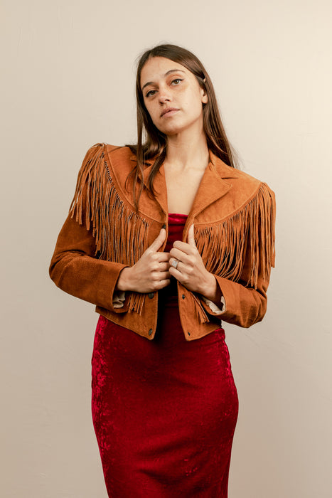 Vintage Atelier Crop Fringe Jacket