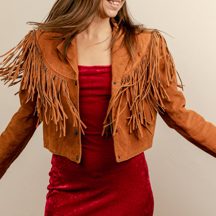 Vintage Atelier Crop Fringe Jacket
