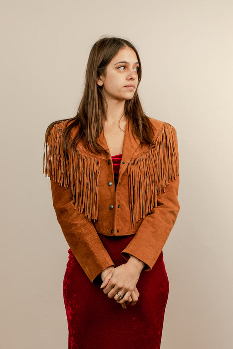Vintage Atelier Crop Fringe Jacket