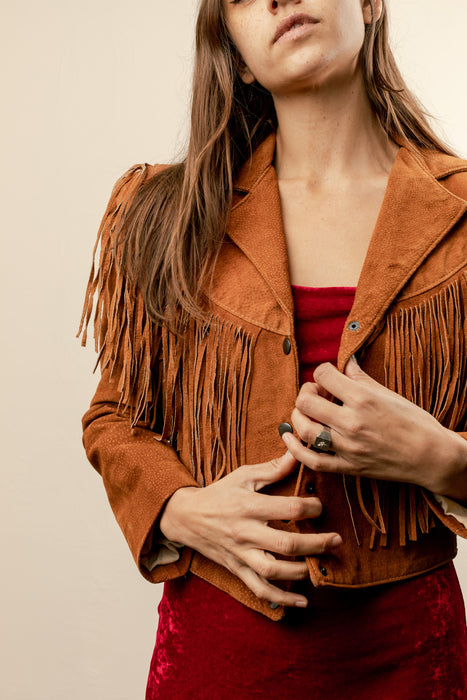 Vintage Atelier Crop Fringe Jacket