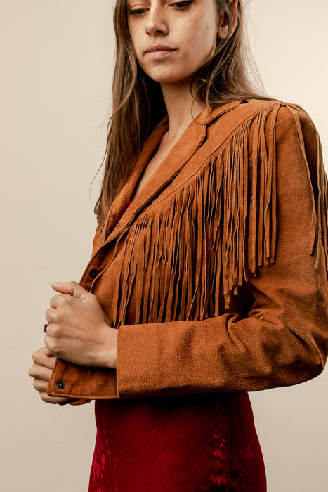 Vintage Atelier Crop Fringe Jacket