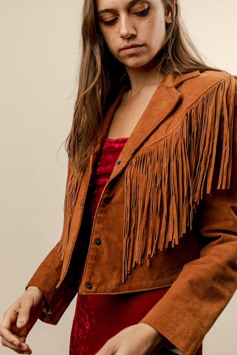 Vintage Atelier Crop Fringe Jacket