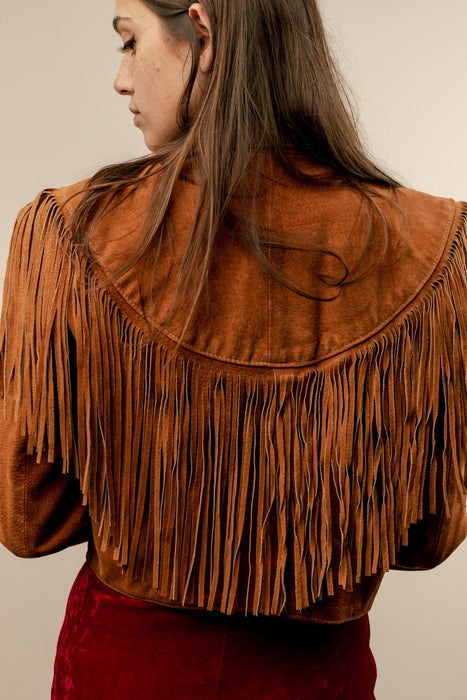 Vintage Atelier Crop Fringe Jacket