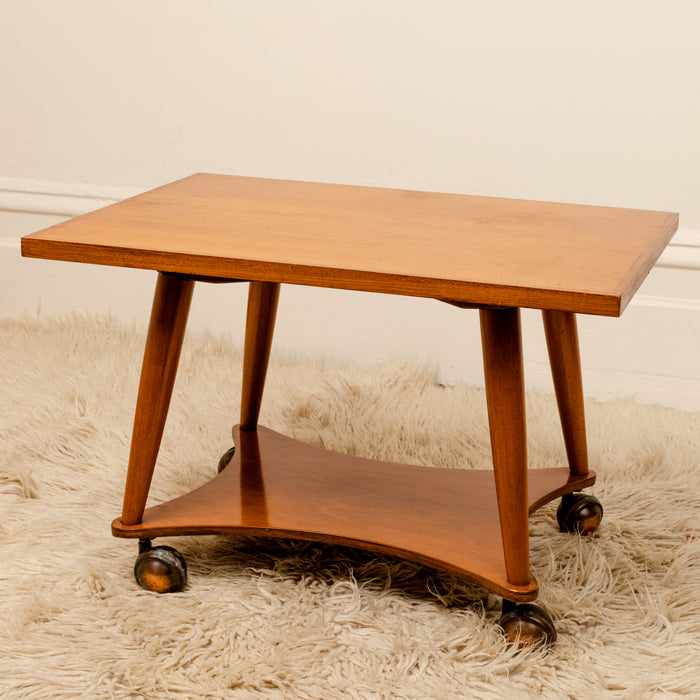 Mid Century Coffee Table on Wheels