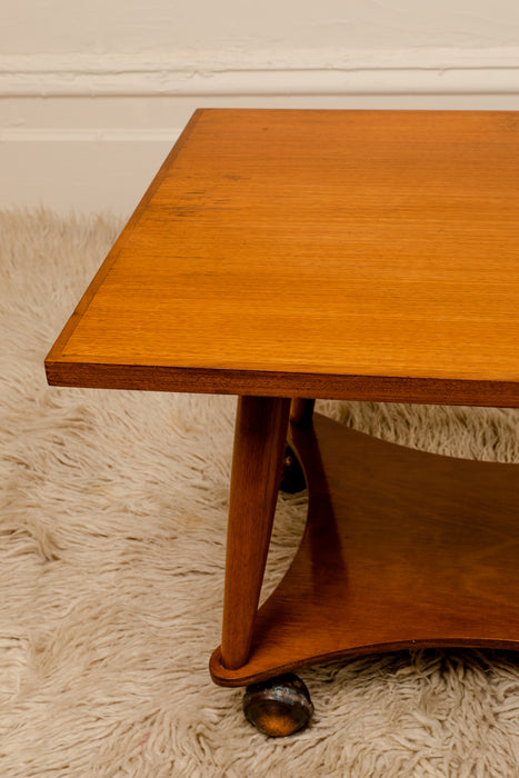 Mid Century Coffee Table on Wheels