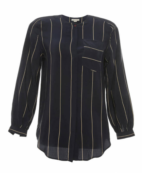 Vintage Stripe Silk Blouse